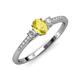 3 - Arista Classic Oval Cut Yellow Sapphire and Round Diamond Three Stone Engagement Ring 