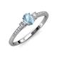3 - Arista Classic Oval Cut Aquamarine and Round Diamond Three Stone Engagement Ring 