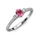 3 - Arista Classic Oval Cut Pink Tourmaline and Round Diamond Three Stone Engagement Ring 