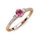 3 - Arista Classic Oval Cut Pink Tourmaline and Round Diamond Three Stone Engagement Ring 