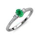 3 - Arista Classic Oval Cut Emerald and Round Diamond Three Stone Engagement Ring 