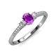3 - Arista Classic Oval Cut Amethyst and Round Diamond Three Stone Engagement Ring 