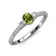 3 - Arista Classic Oval Cut Peridot and Round Diamond Three Stone Engagement Ring 