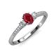 3 - Arista Classic Oval Cut Ruby and Round Diamond Three Stone Engagement Ring 