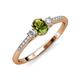 3 - Arista Classic Oval Cut Peridot and Round Diamond Three Stone Engagement Ring 