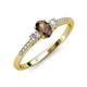 3 - Arista Classic Oval Cut Smoky Quartz and Round Diamond Three Stone Engagement Ring 