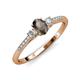 3 - Arista Classic Oval Cut Created Alexandrite and Round Lab Diamond Three Stone Engagement Ring 