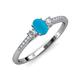 3 - Arista Classic Oval Cut Turquoise and Round Diamond Three Stone Engagement Ring 