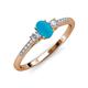 3 - Arista Classic Oval Cut Turquoise and Round Diamond Three Stone Engagement Ring 