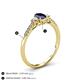 4 - Arista Classic Oval Cut Blue Sapphire and Round Diamond Three Stone Engagement Ring 