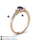 4 - Arista Classic Oval Cut Blue Sapphire and Round Diamond Three Stone Engagement Ring 