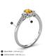 4 - Arista Classic Oval Cut Citrine and Round Diamond Three Stone Engagement Ring 