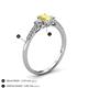 4 - Arista Classic Oval Cut Yellow Sapphire and Round Diamond Three Stone Engagement Ring 
