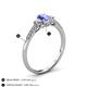 4 - Arista Classic Oval Cut Tanzanite and Round Diamond Three Stone Engagement Ring 
