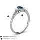 4 - Arista Classic Oval Cut London Blue Topaz and Round Diamond Three Stone Engagement Ring 
