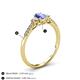 4 - Arista Classic Oval Cut Tanzanite and Round Diamond Three Stone Engagement Ring 