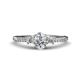 1 - Arista Classic Oval Cut and Round Diamond Three Stone Engagement Ring 