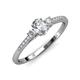 3 - Arista Classic Oval Cut and Round Diamond Three Stone Engagement Ring 