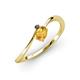3 - Lucie Bold Oval Cut Citrine and Round Black Diamond 2 Stone Promise Ring 
