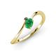 3 - Lucie Bold Oval Cut Emerald and Round Black Diamond 2 Stone Promise Ring 
