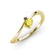 3 - Lucie Bold Oval Cut Yellow Sapphire and Round Black Diamond 2 Stone Promise Ring 