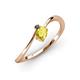 3 - Lucie Bold Oval Cut Yellow Sapphire and Round Black Diamond 2 Stone Promise Ring 