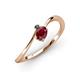 3 - Lucie Bold Oval Cut Ruby and Round Black Diamond 2 Stone Promise Ring 