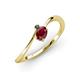 3 - Lucie Bold Oval Cut Ruby and Round Black Diamond 2 Stone Promise Ring 