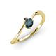 3 - Lucie Bold Oval Cut London Blue Topaz and Round Black Diamond 2 Stone Promise Ring 