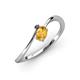 3 - Lucie Bold Oval Cut Citrine and Round Black Diamond 2 Stone Promise Ring 