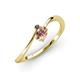3 - Lucie Bold Oval Cut Morganite and Round Black Diamond 2 Stone Promise Ring 