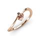 3 - Lucie Bold Oval Cut Morganite and Round Black Diamond 2 Stone Promise Ring 