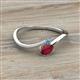 2 - Lucie Bold Oval Cut Ruby and Round Blue Topaz 2 Stone Promise Ring 