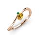 3 - Lucie Bold Oval Cut Citrine and Round Emerald 2 Stone Promise Ring 