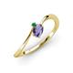 3 - Lucie Bold Oval Cut Iolite and Round Emerald 2 Stone Promise Ring 