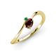 3 - Lucie Bold Oval Cut Red Garnet and Round Emerald 2 Stone Promise Ring 