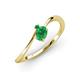 3 - Lucie Bold Oval Cut and Round Emerald 2 Stone Promise Ring 