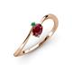 3 - Lucie Bold Oval Cut Ruby and Round Emerald 2 Stone Promise Ring 
