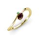 3 - Lucie Bold Oval Cut Red Garnet and Round Green Garnet 2 Stone Promise Ring 