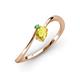 3 - Lucie Bold Oval Cut Yellow Sapphire and Round Green Garnet 2 Stone Promise Ring 