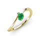 3 - Lucie Bold Oval Cut Emerald and Round Green Garnet 2 Stone Promise Ring 