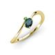3 - Lucie Bold Oval Cut London Blue Topaz and Round Green Garnet 2 Stone Promise Ring 