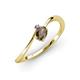 3 - Lucie Bold Oval Cut Smoky Quartz and Round Iolite 2 Stone Promise Ring 