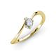 3 - Lucie Bold Oval Cut White Sapphire and Round Lab Grown Diamond 2 Stone Promise Ring 
