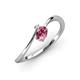 3 - Lucie Bold Oval Cut Pink Tourmaline and Round Lab Grown Diamond 2 Stone Promise Ring 