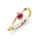 3 - Lucie Bold Oval Cut Rhodolite Garnet and Round Lab Grown Diamond 2 Stone Promise Ring 