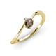 3 - Lucie Bold Oval Cut Smoky Quartz and Round Lab Grown Diamond 2 Stone Promise Ring 