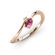 3 - Lucie Bold Oval Cut Pink Tourmaline and Round Peridot 2 Stone Promise Ring 