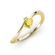 3 - Lucie Bold Oval Cut Yellow Sapphire and Round Peridot 2 Stone Promise Ring 