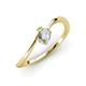 3 - Lucie Bold Oval Cut White Sapphire and Round Peridot 2 Stone Promise Ring 